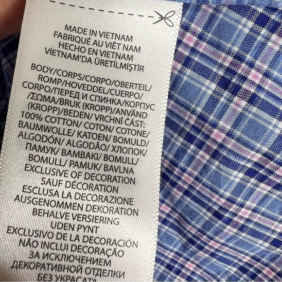 Polo Ralph Lauren Shirt Mens Large Plaid Blue Pink Button Up Long Sleeve G - Picture 4 of 7